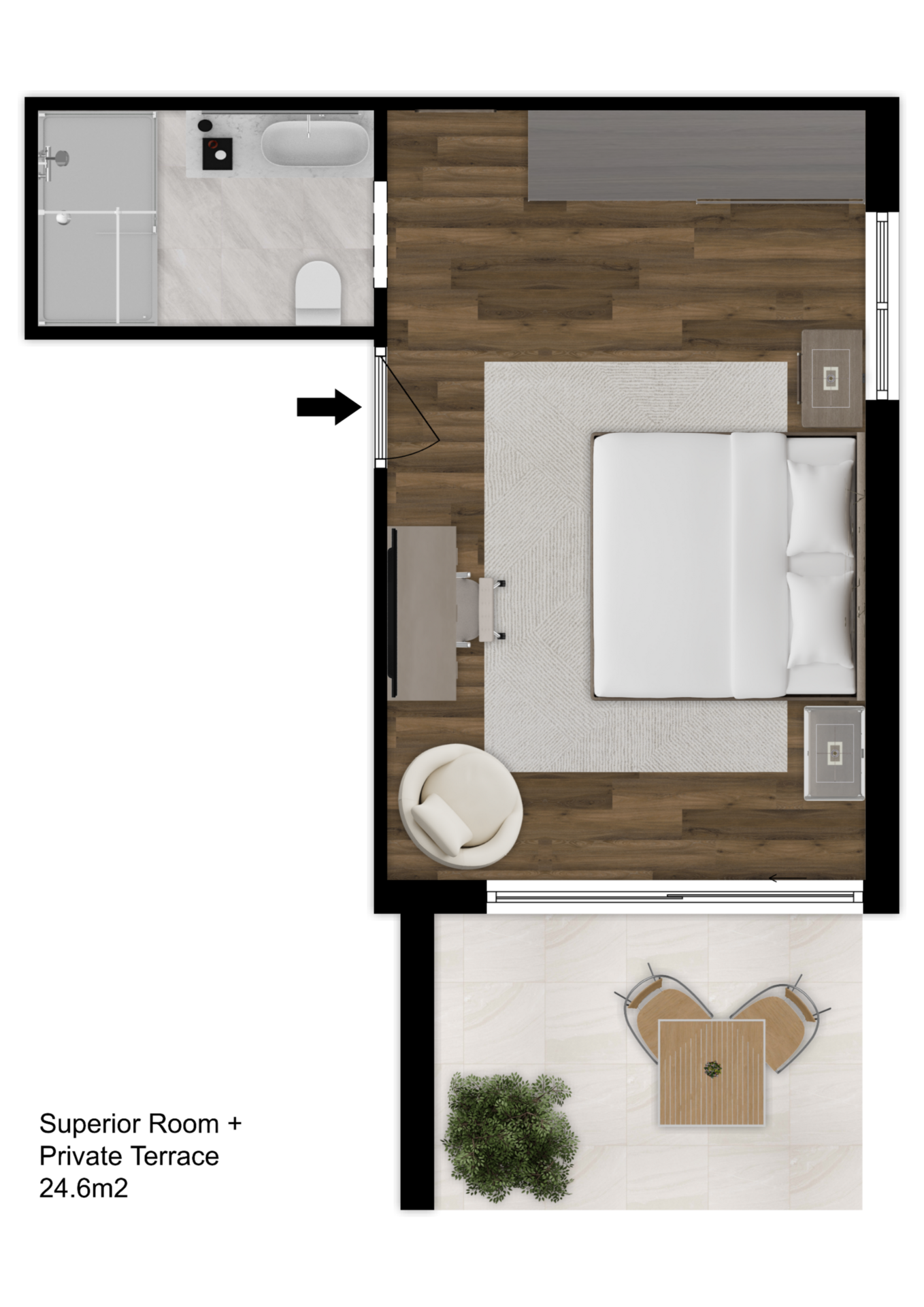 Voorbeeld kamerplattegrond B&B